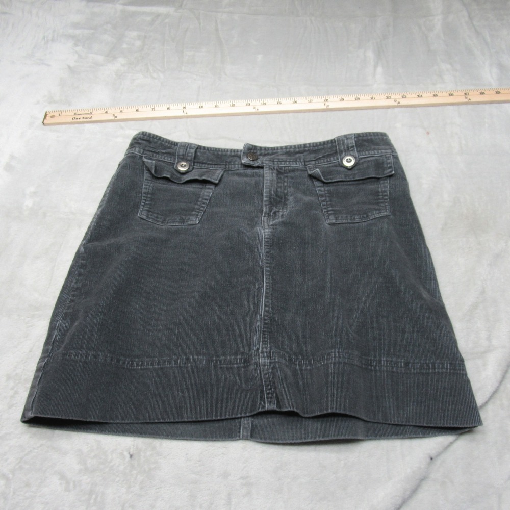 Patagonia Corduroy Skirt Womens 6 Black Stretch Flap Pockets Casual Outdoor Mini